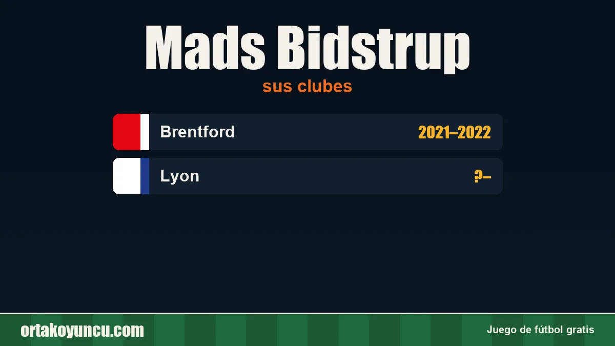 Mads Bidstrup: clubes y años