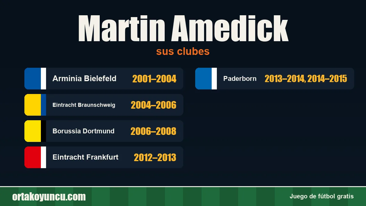 Martin Amedick: clubes y años
