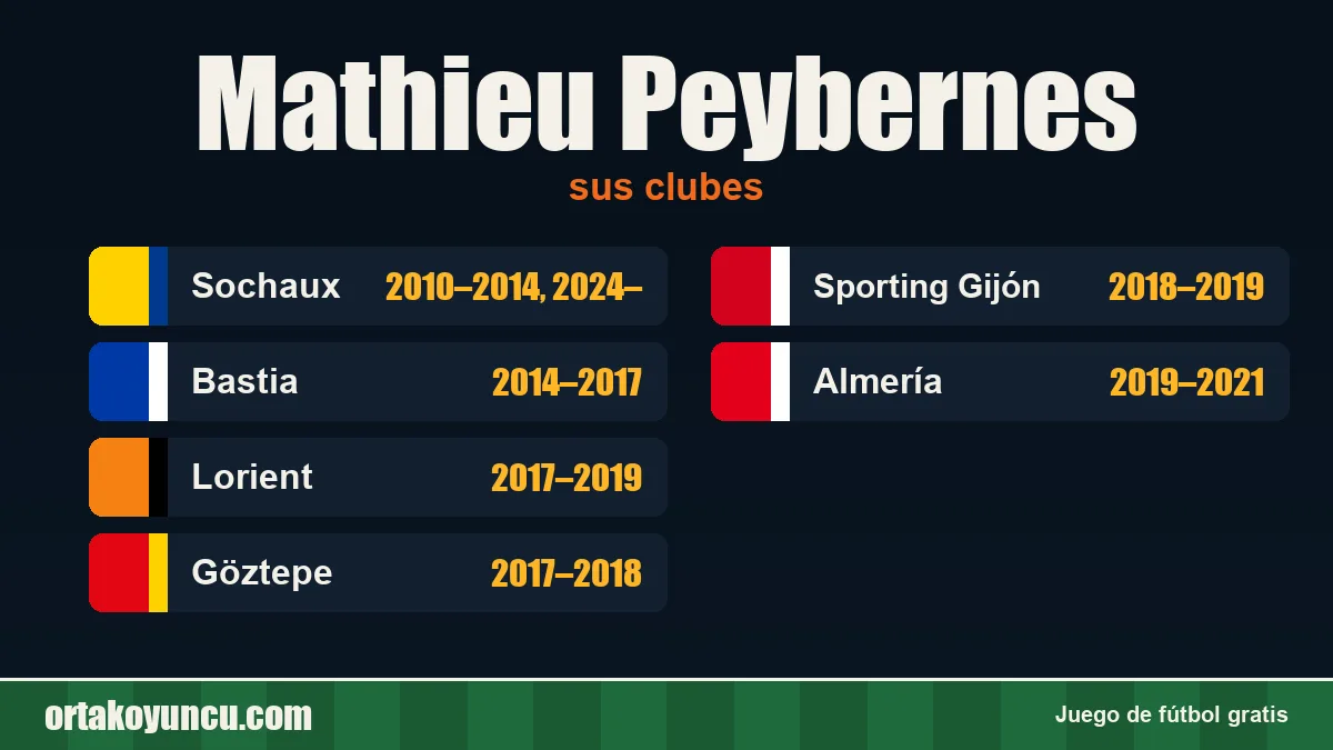 Mathieu Peybernes: clubes y años