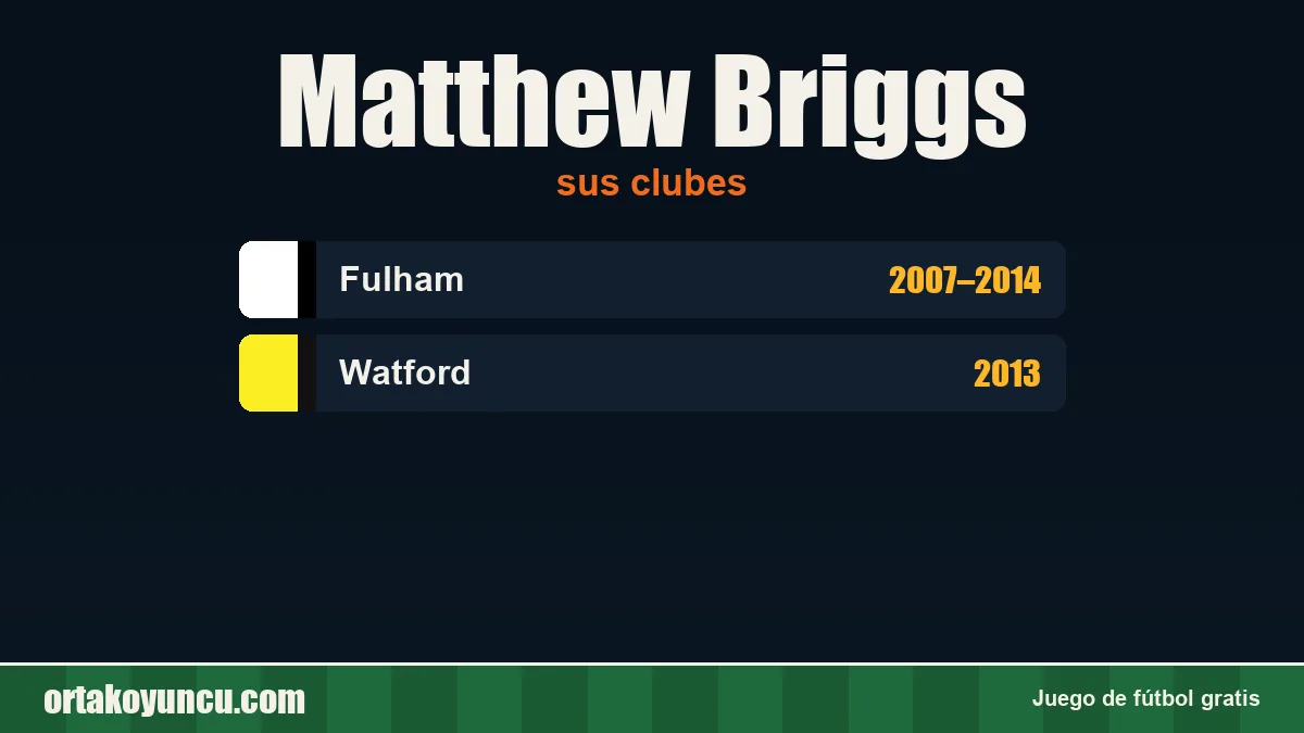 Matthew Briggs: clubes y años