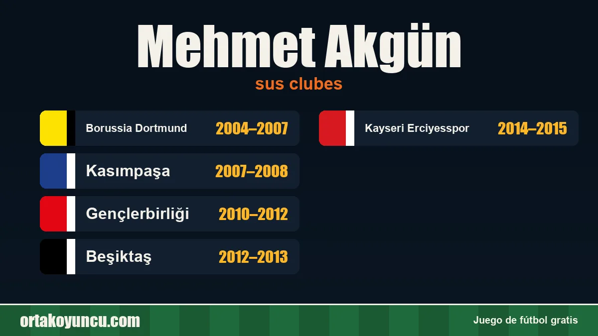 Mehmet Akgün: clubes y años