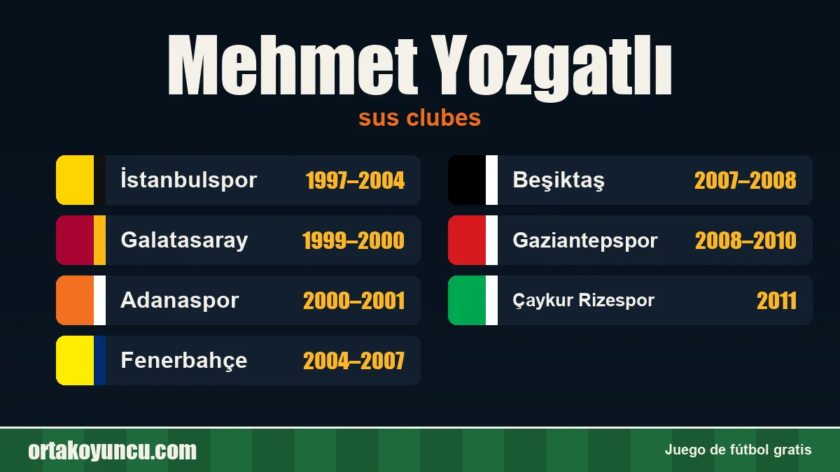 Mehmet Yozgatlı: clubes y años