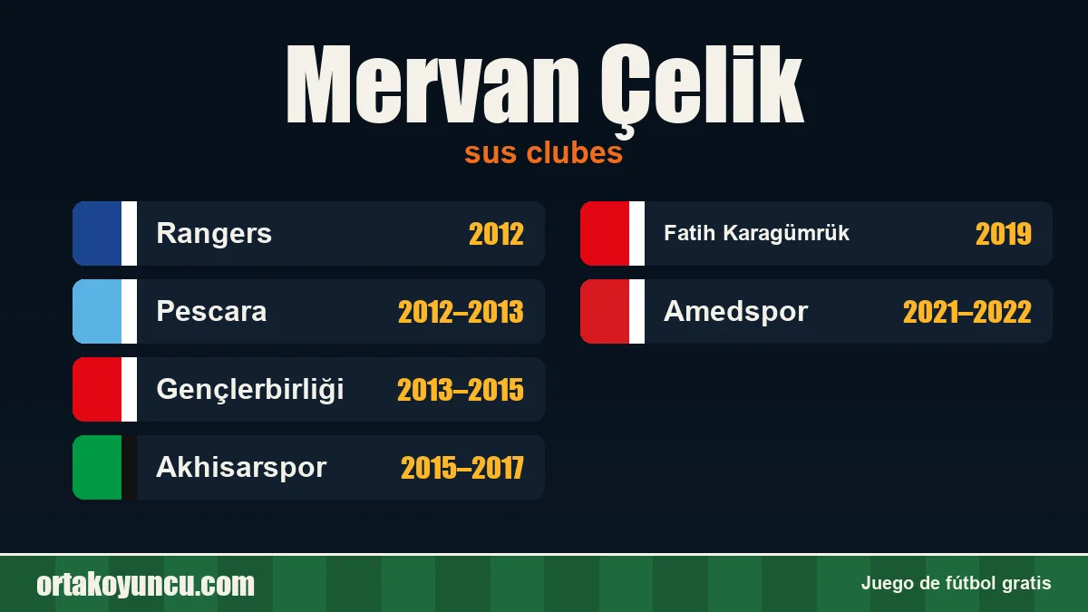 Mervan Çelik: clubes y años