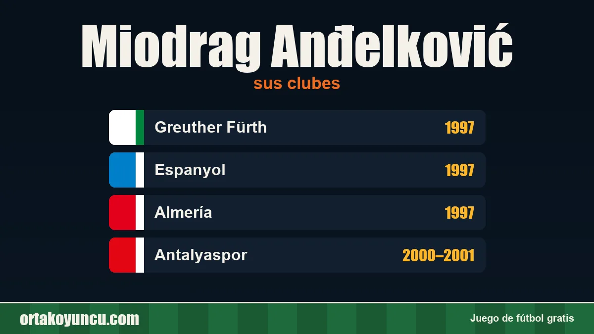 Miodrag Anđelković: clubes y años