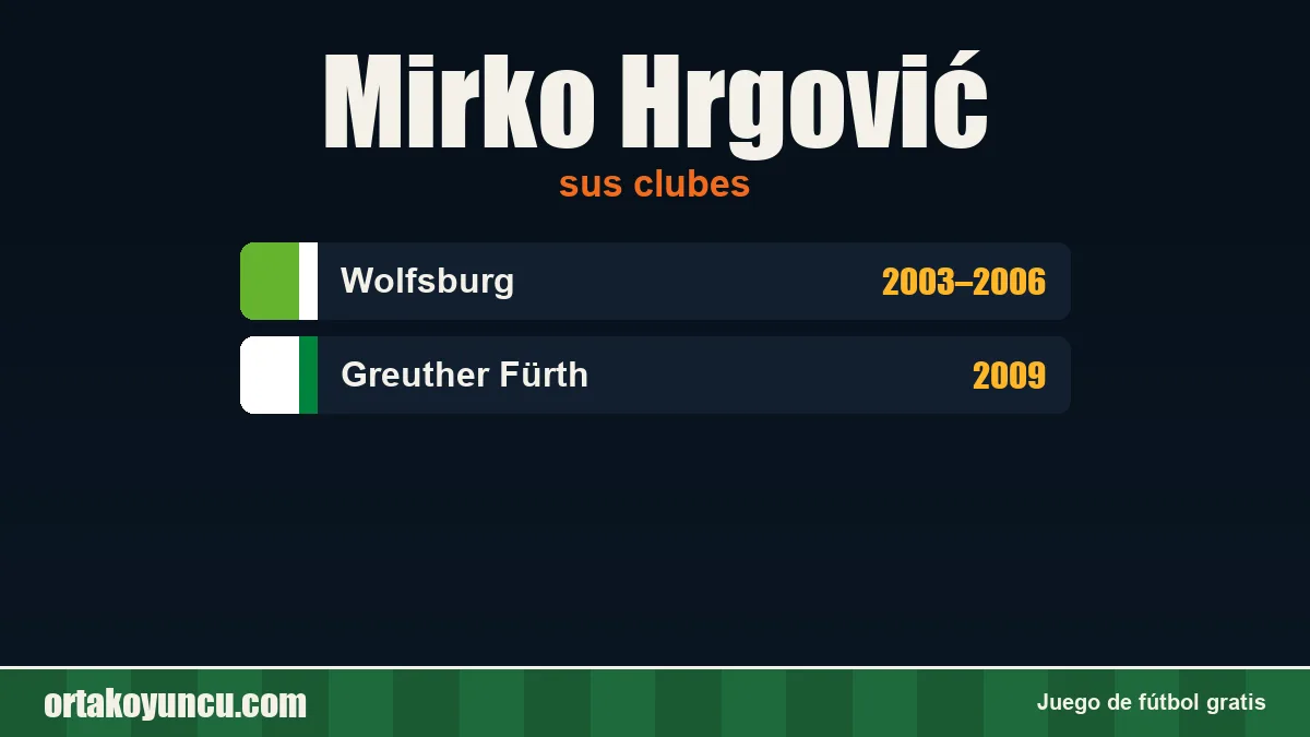 Mirko Hrgović: clubes y años
