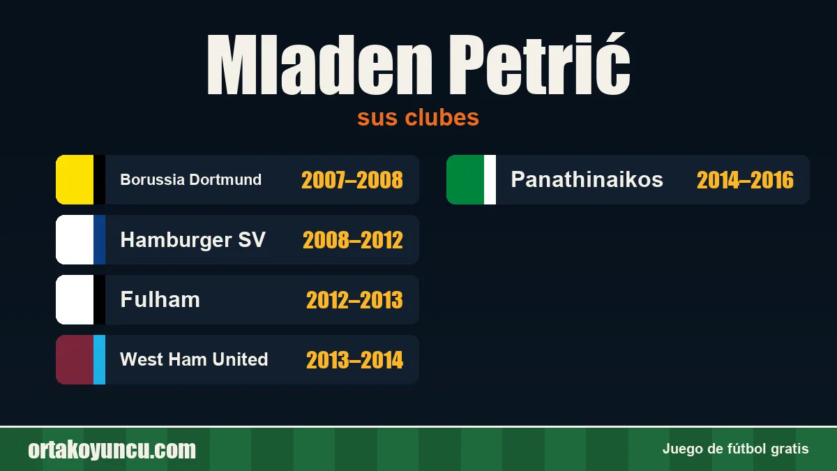 Mladen Petrić: clubes y años