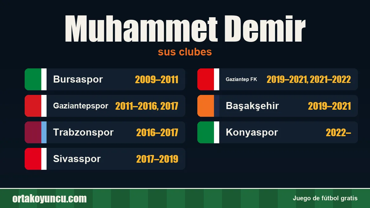 Muhammet Demir: clubes y años