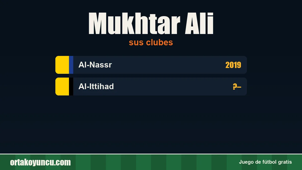 Mukhtar Ali: clubes y años