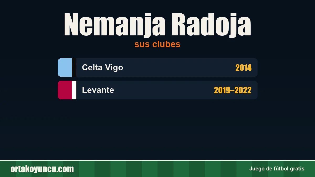 Nemanja Radoja: clubes y años