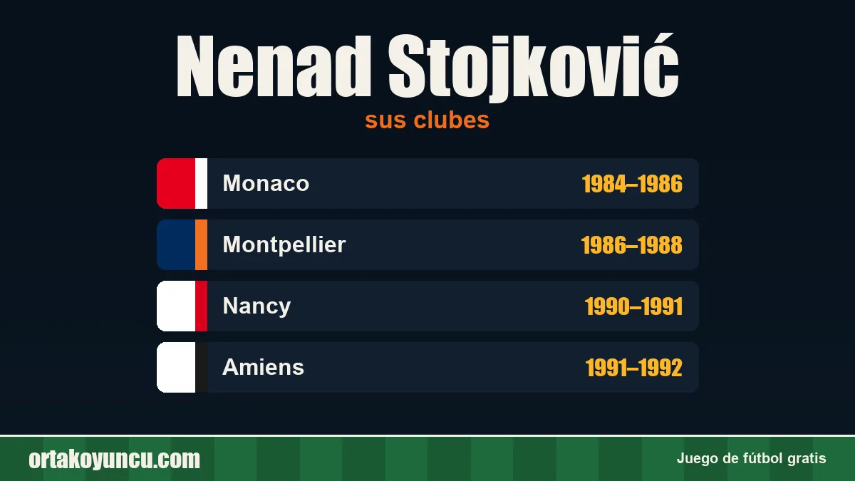 Nenad Stojković: clubes y años