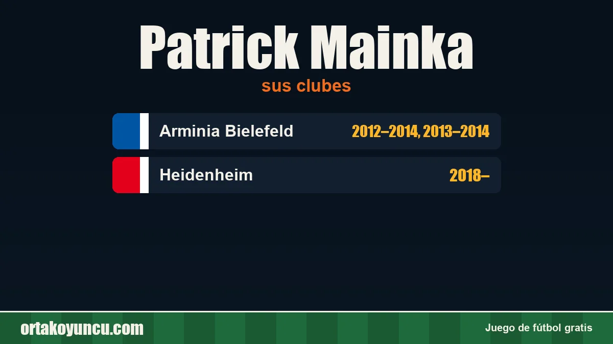 Patrick Mainka: clubes y años