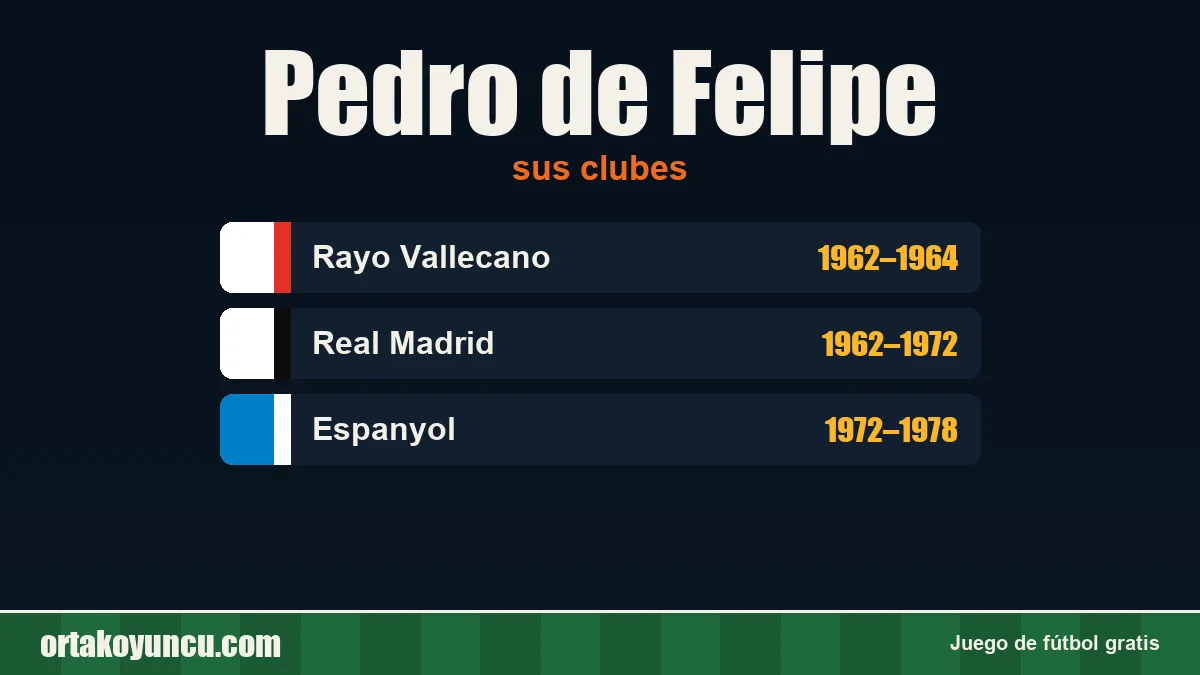 Pedro de Felipe: clubes y años