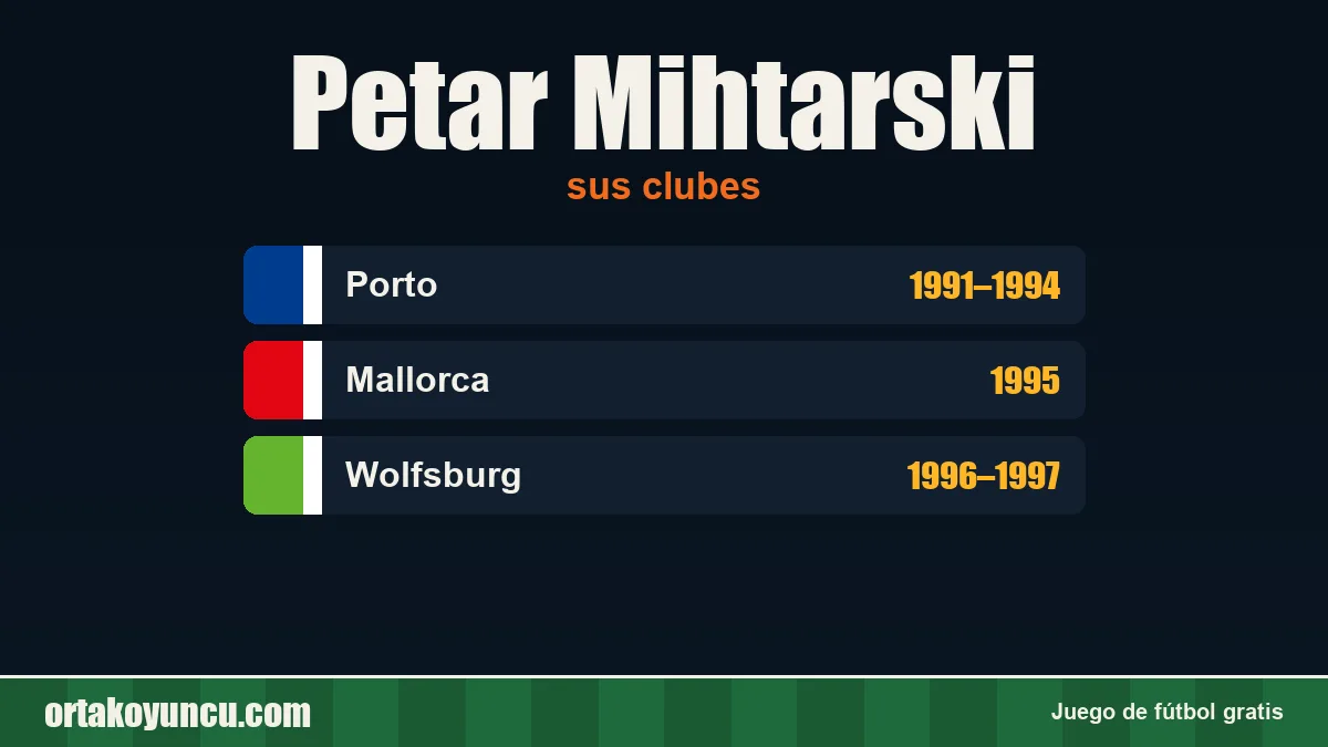 Petar Mihtarski: clubes y años