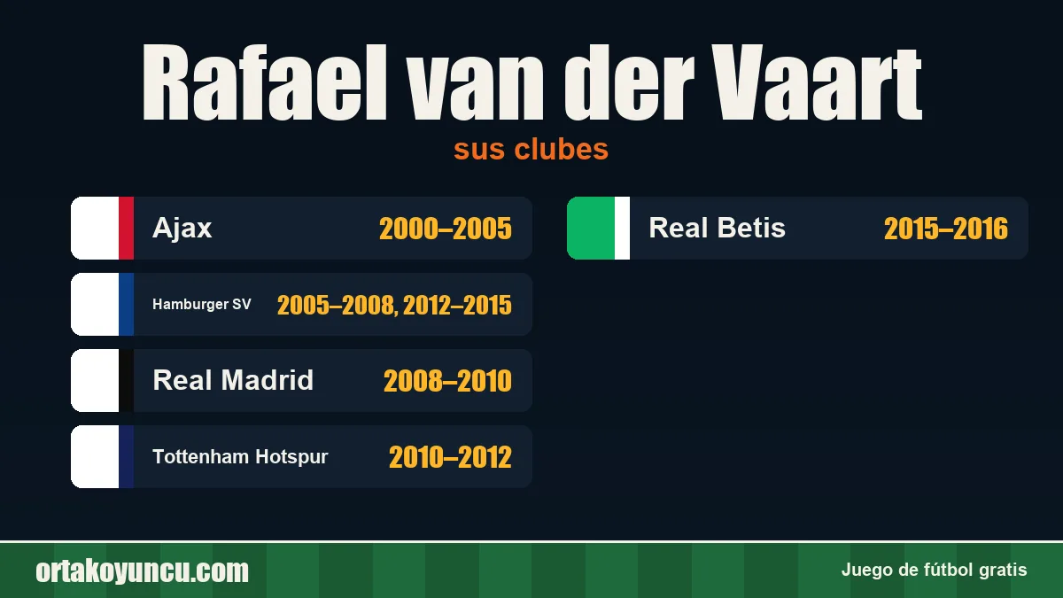 Rafael van der Vaart: clubes y años