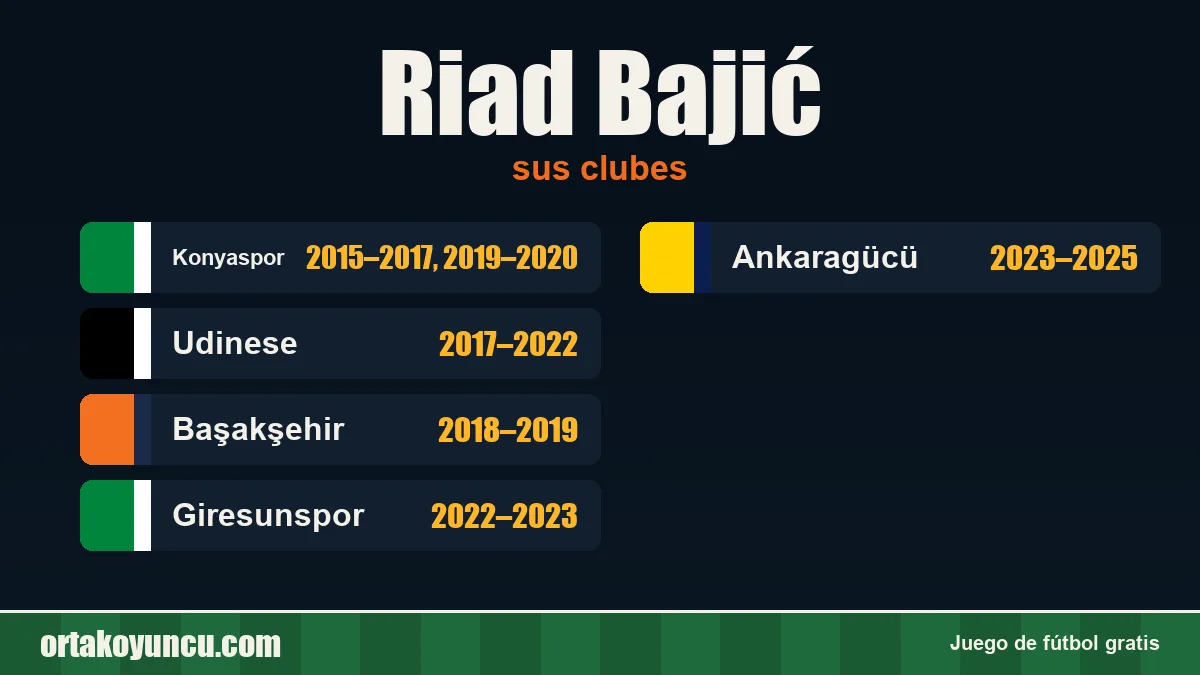 Riad Bajić: clubes y años