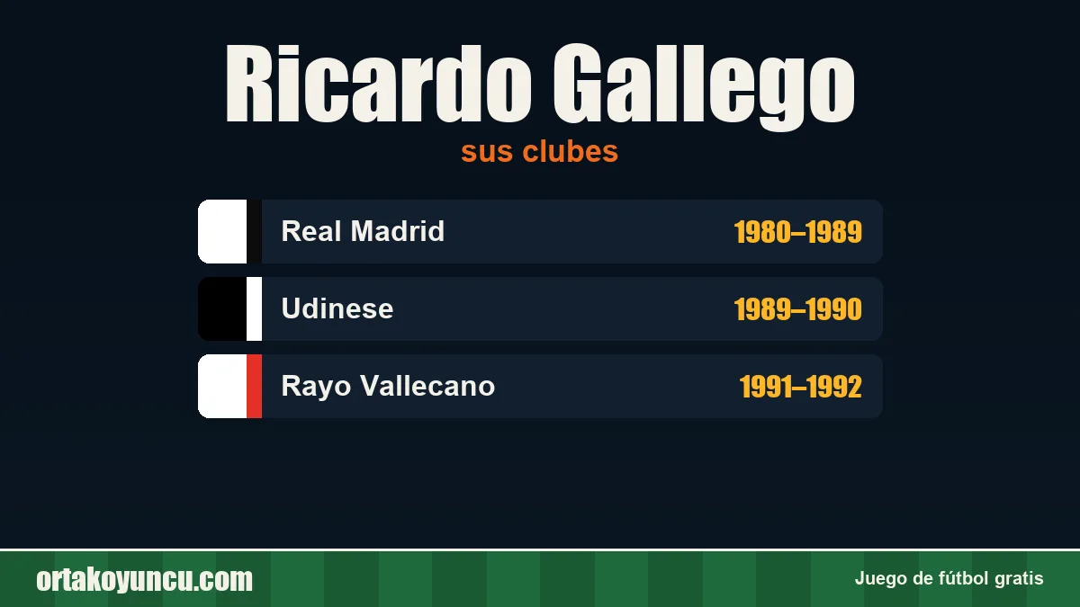 Ricardo Gallego: clubes y años