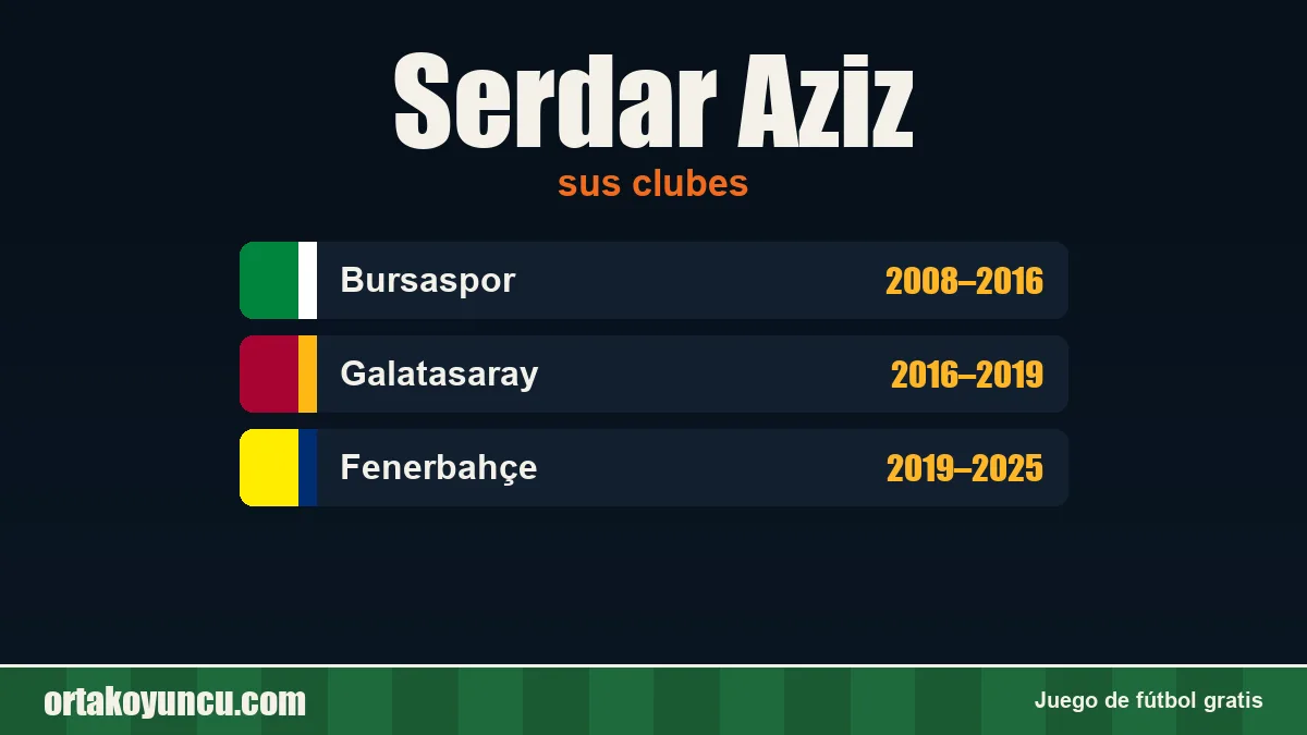 Serdar Aziz: clubes y años