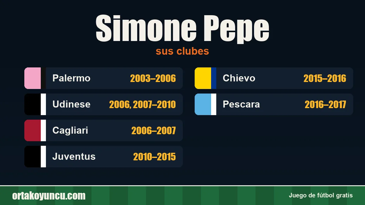 Simone Pepe: clubes y años