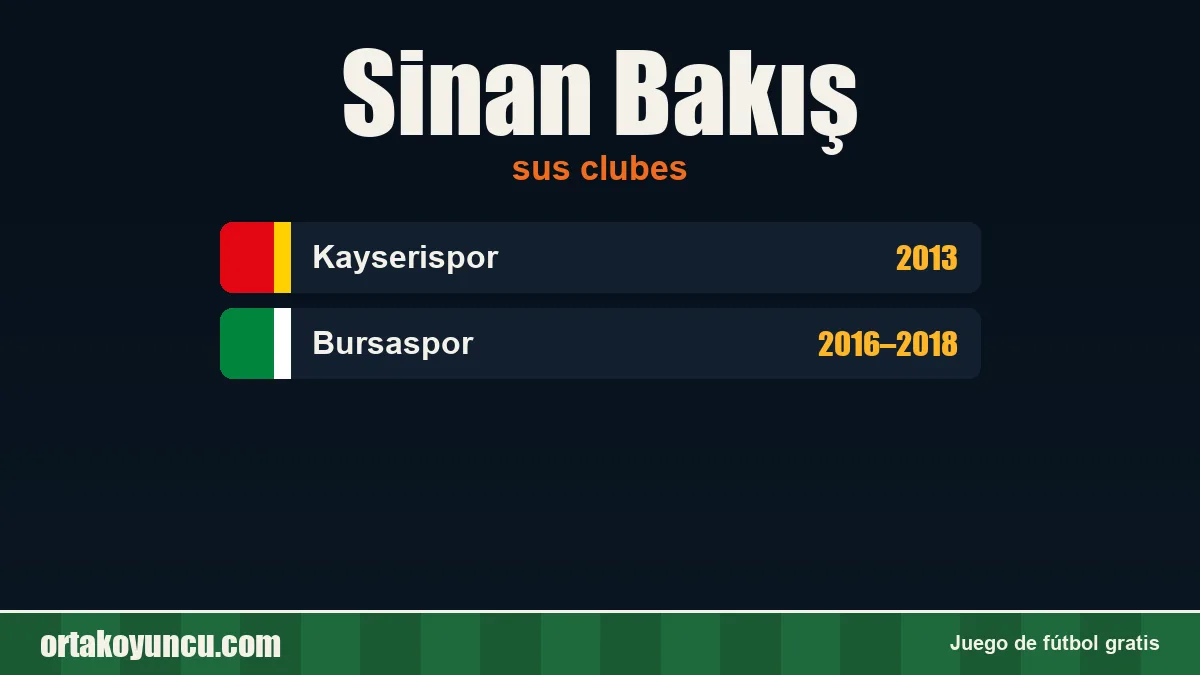 Sinan Bakış: clubes y años