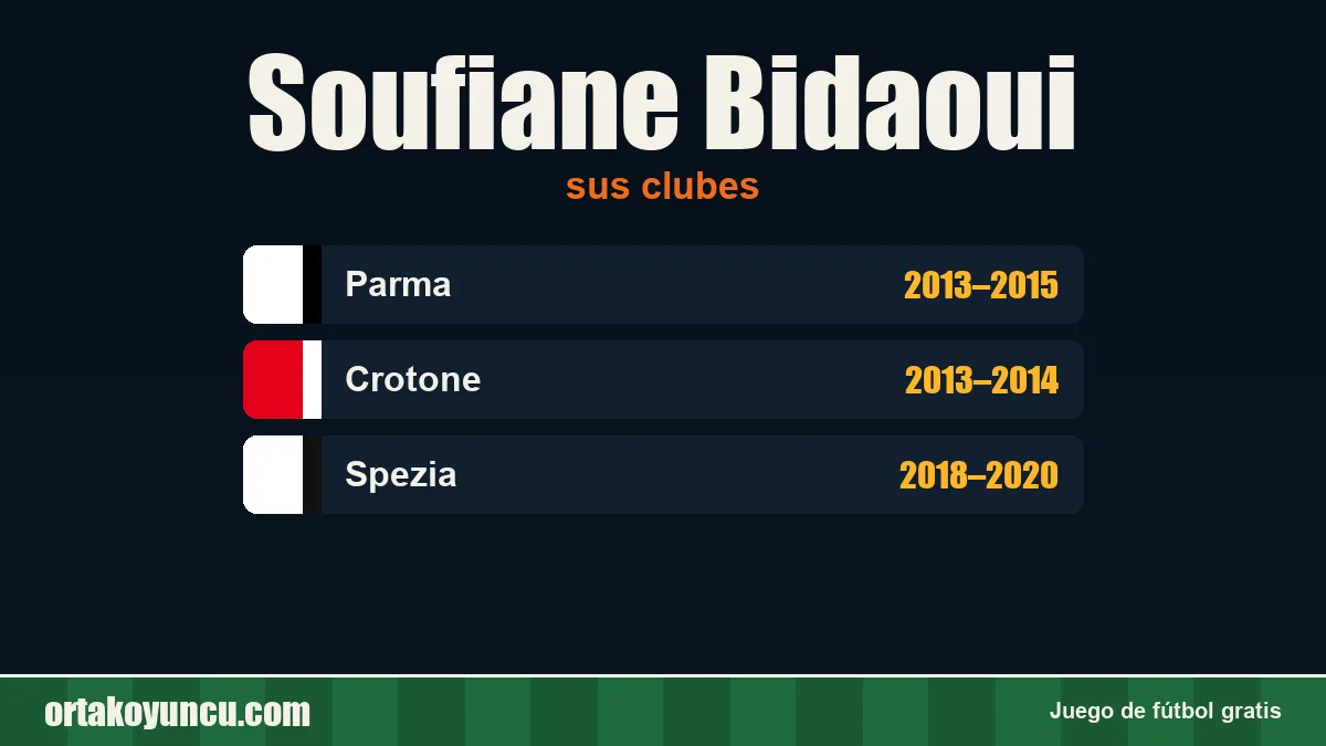 Soufiane Bidaoui: clubes y años