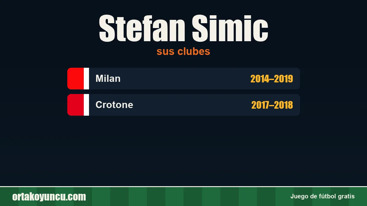 Stefan Simic: clubes y años