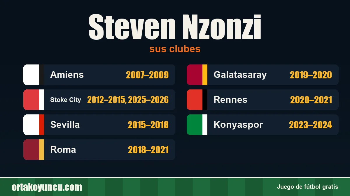 Steven Nzonzi: clubes y años