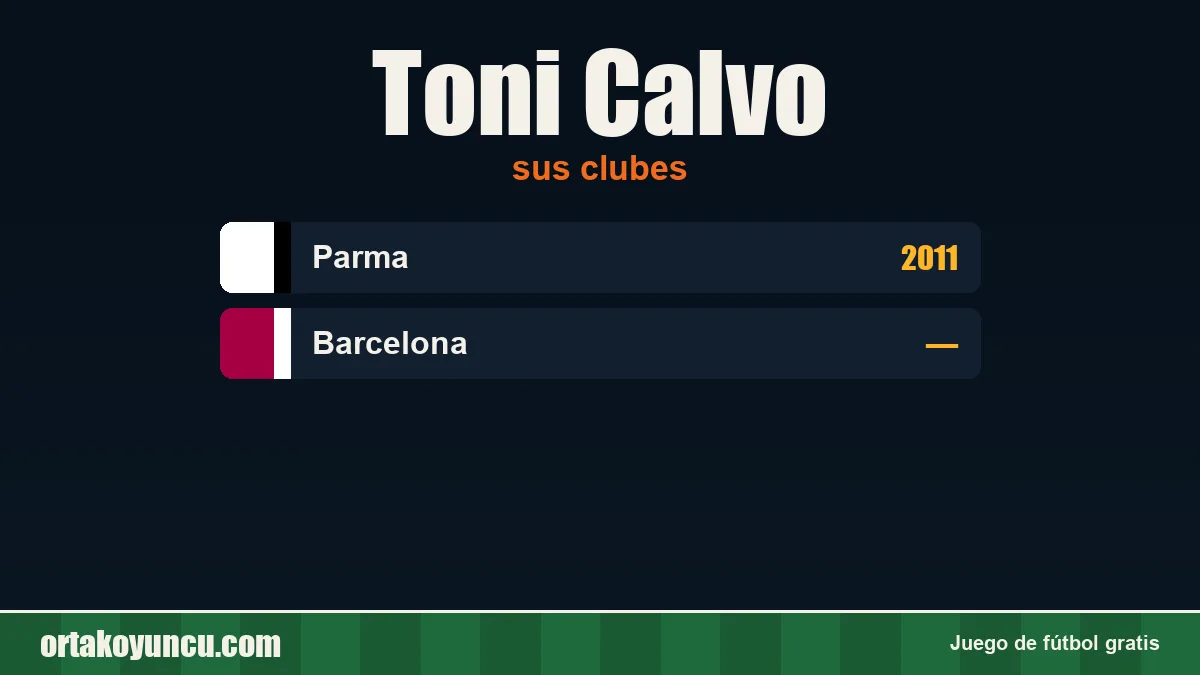 Toni Calvo: clubes y años