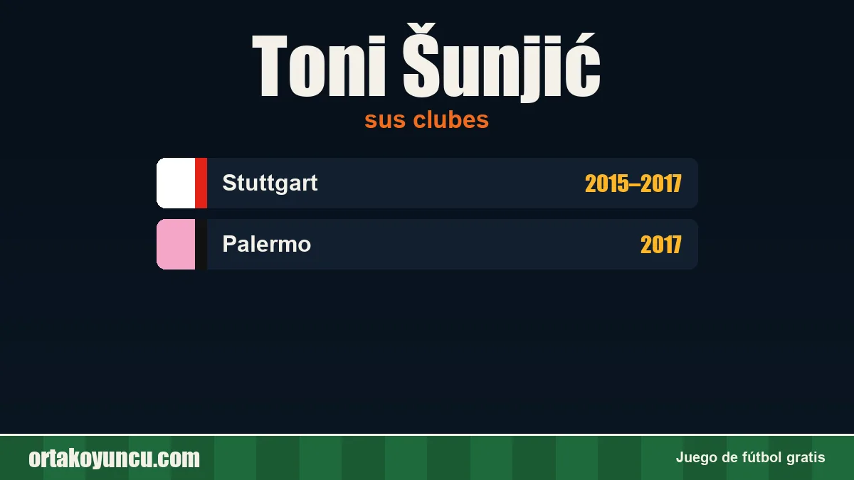 Toni Šunjić: clubes y años