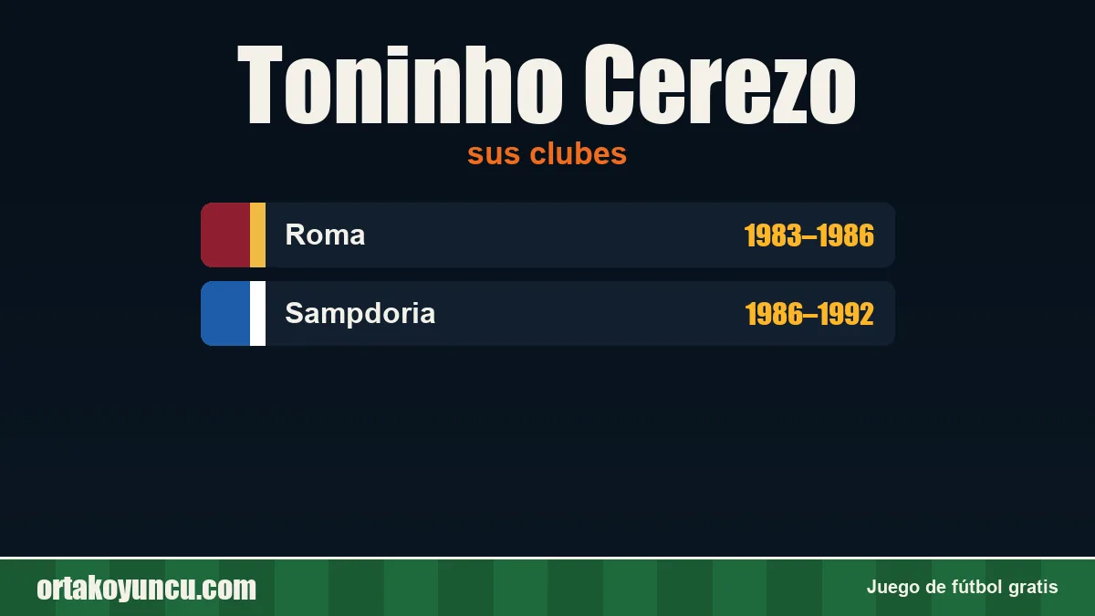 Toninho Cerezo: clubes y años