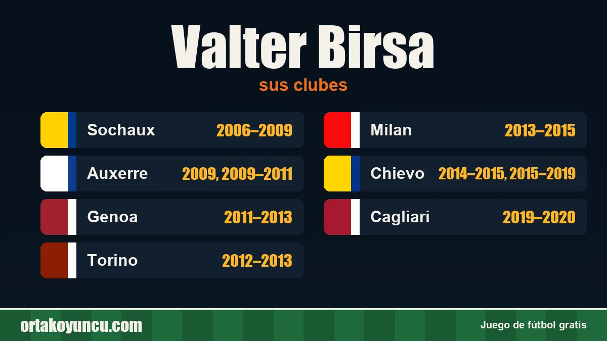 Valter Birsa: clubes y años