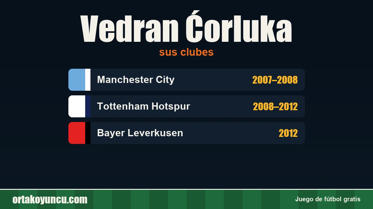 Vedran Ćorluka: clubes y años