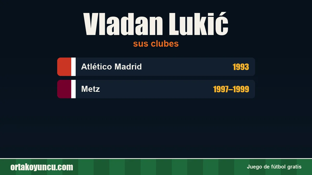 Vladan Lukić: clubes y años
