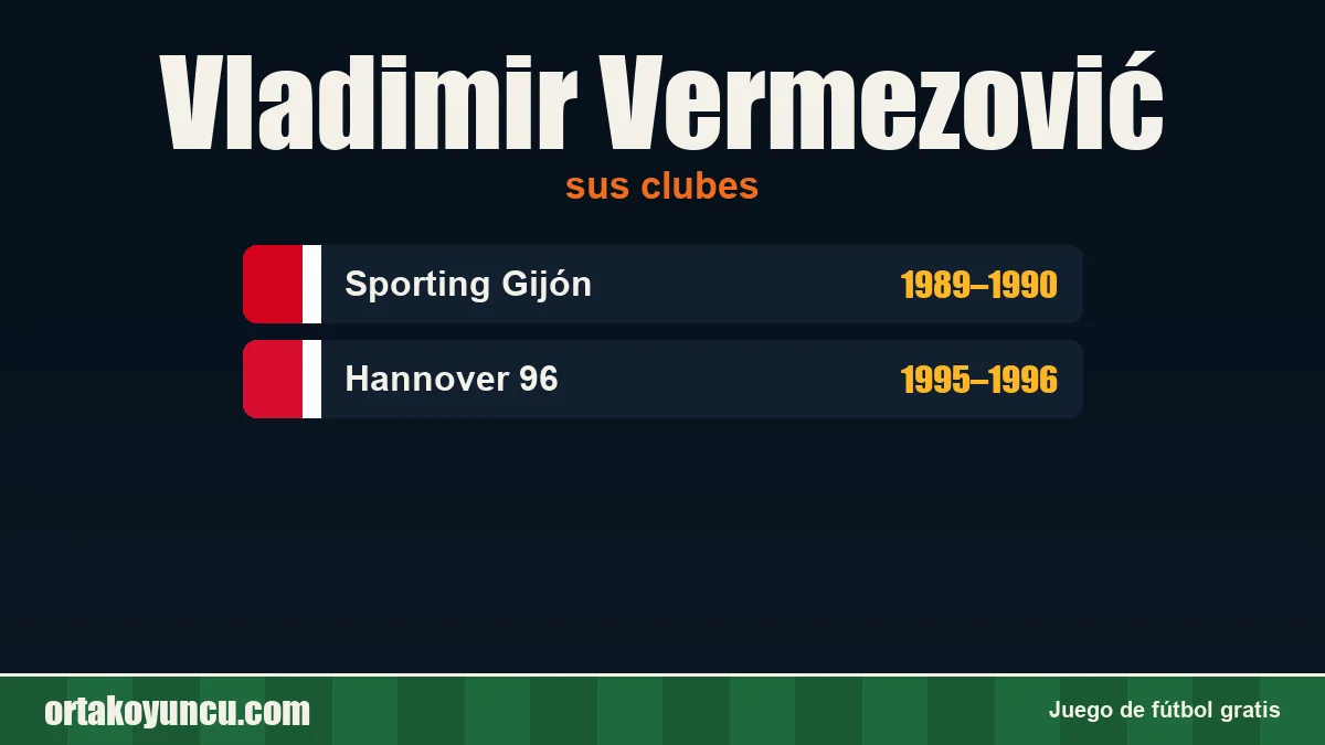 Vladimir Vermezović: clubes y años