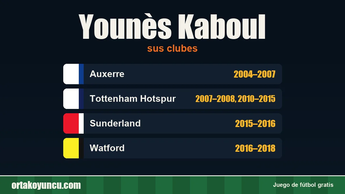 Younès Kaboul: clubes y años
