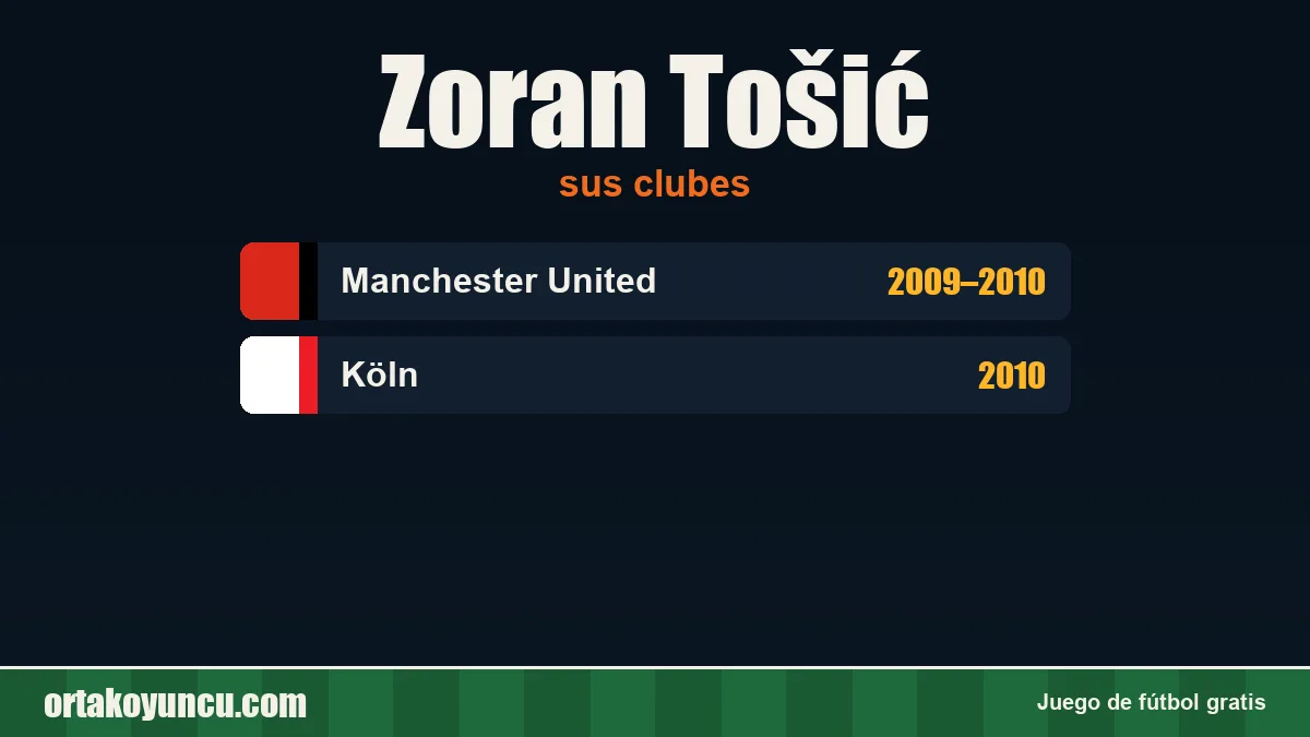 Zoran Tošić: clubes y años