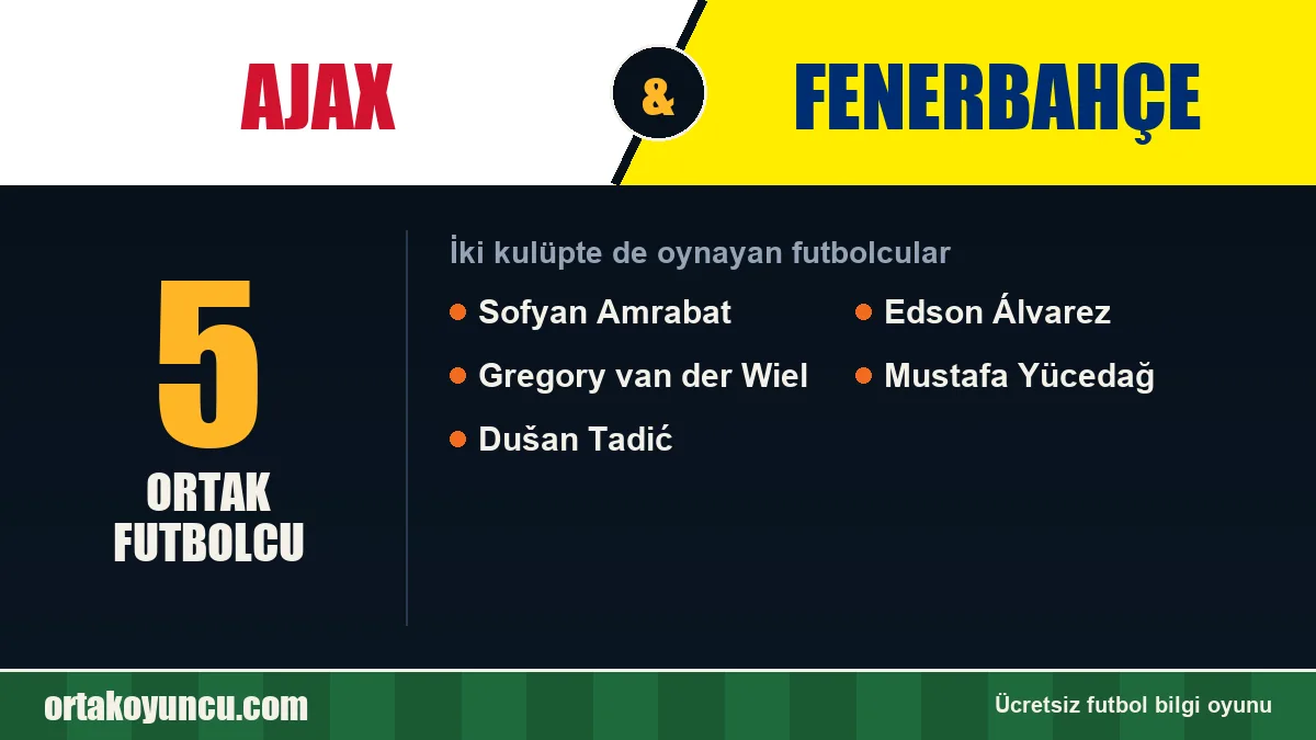 Hem Ajax hem Fenerbahçe forması giyen futbolcular: 5 futbolcu