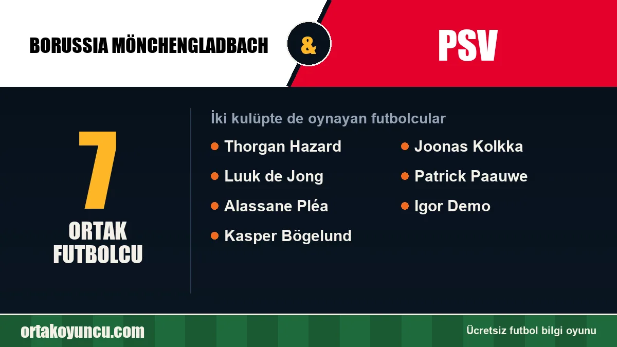 Borussia Mönchengladbach ve PSV: ikisinde de oynayan futbolcular: 7 futbolcu