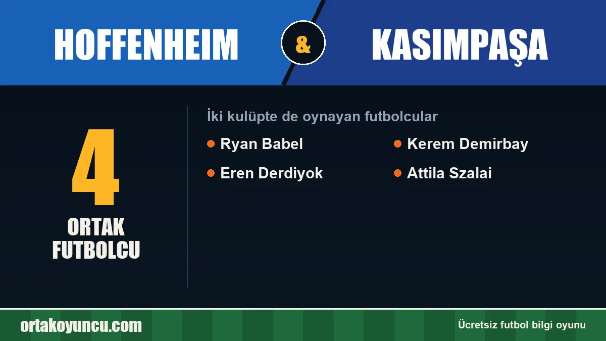 Hem Hoffenheim hem Kasımpaşa forması giyen futbolcular: 4 futbolcu