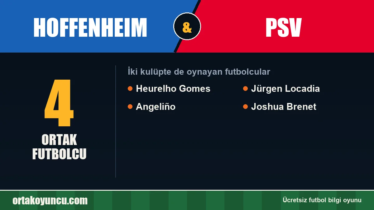 Hoffenheim ve PSV: ikisinde de oynayan futbolcular: 4 futbolcu