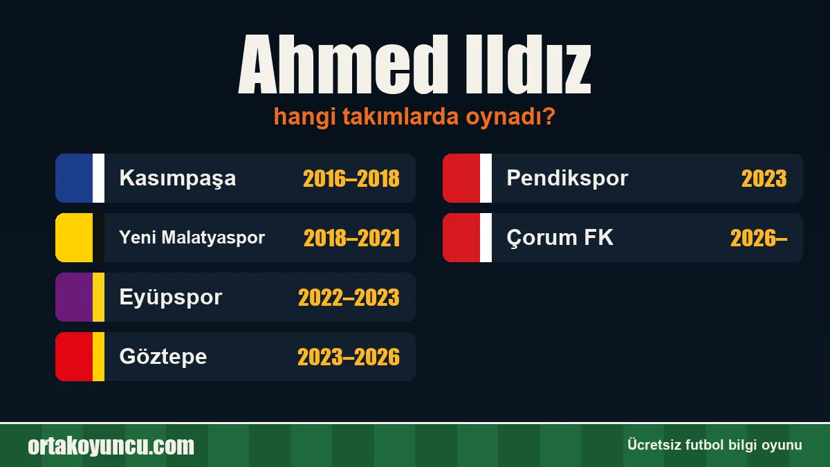 Ahmed Ildız hangi takımlarda oynadı?