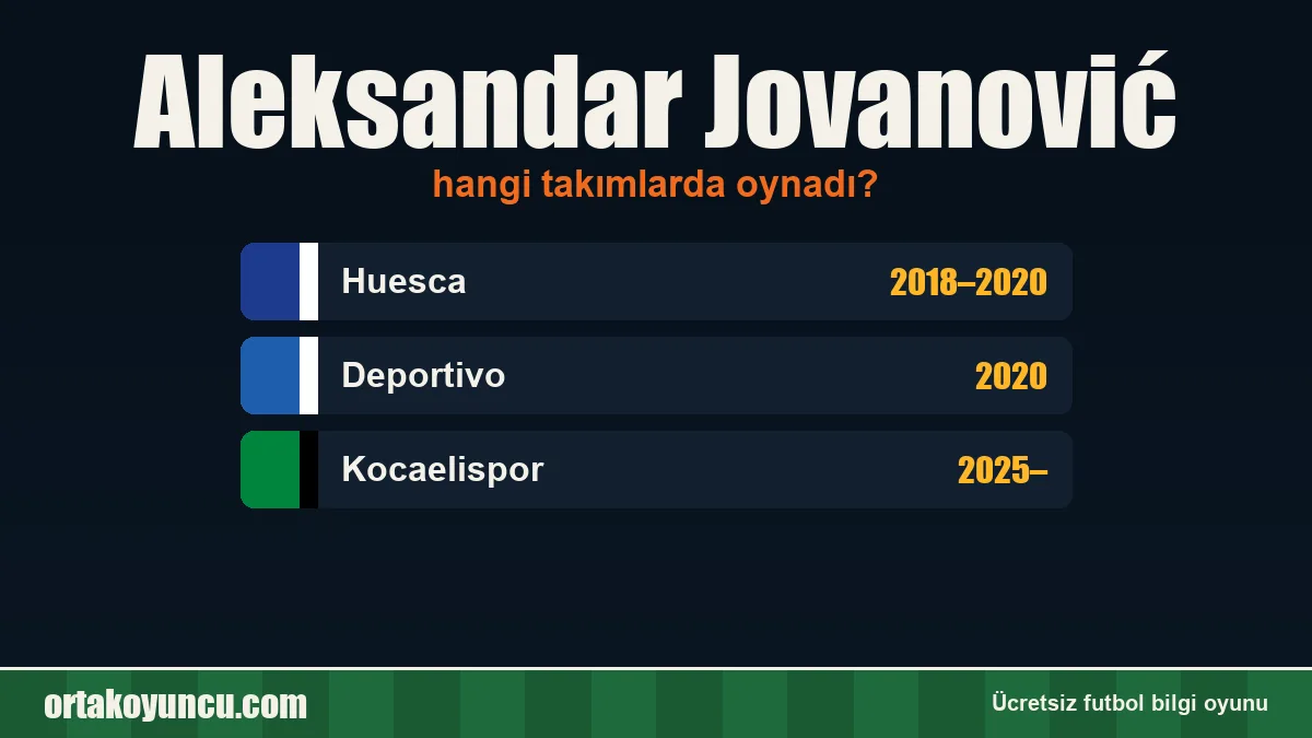 Aleksandar Jovanović hangi takımlarda oynadı?