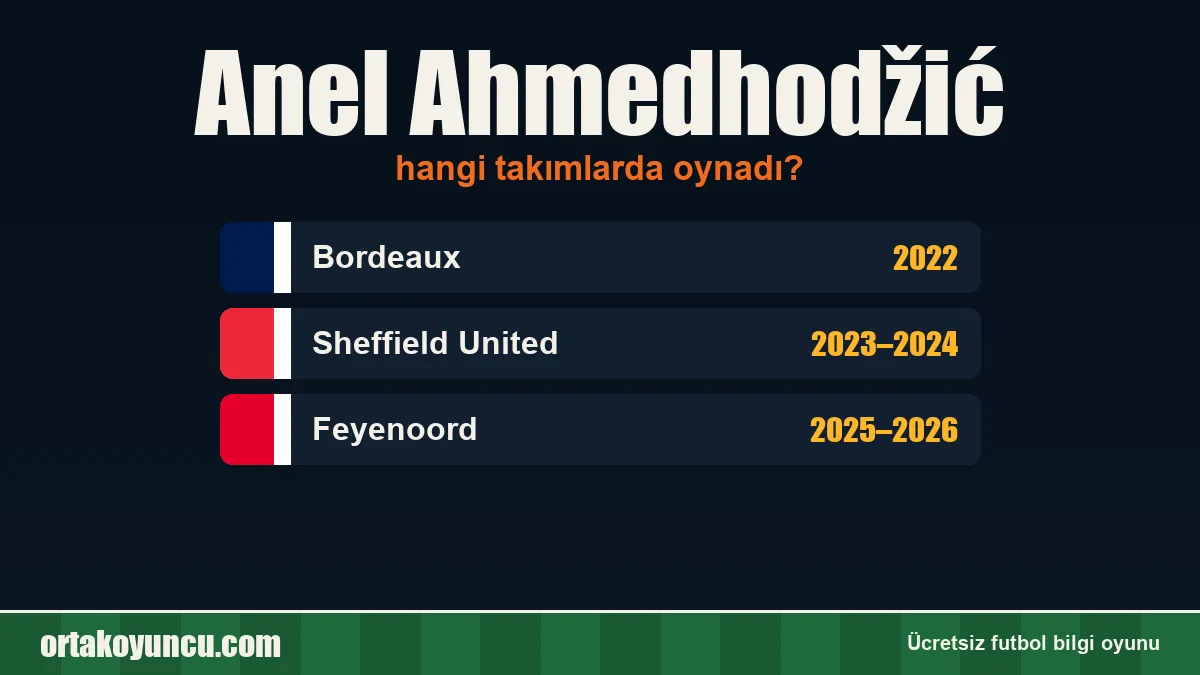 Anel Ahmedhodžić hangi takımlarda oynadı?