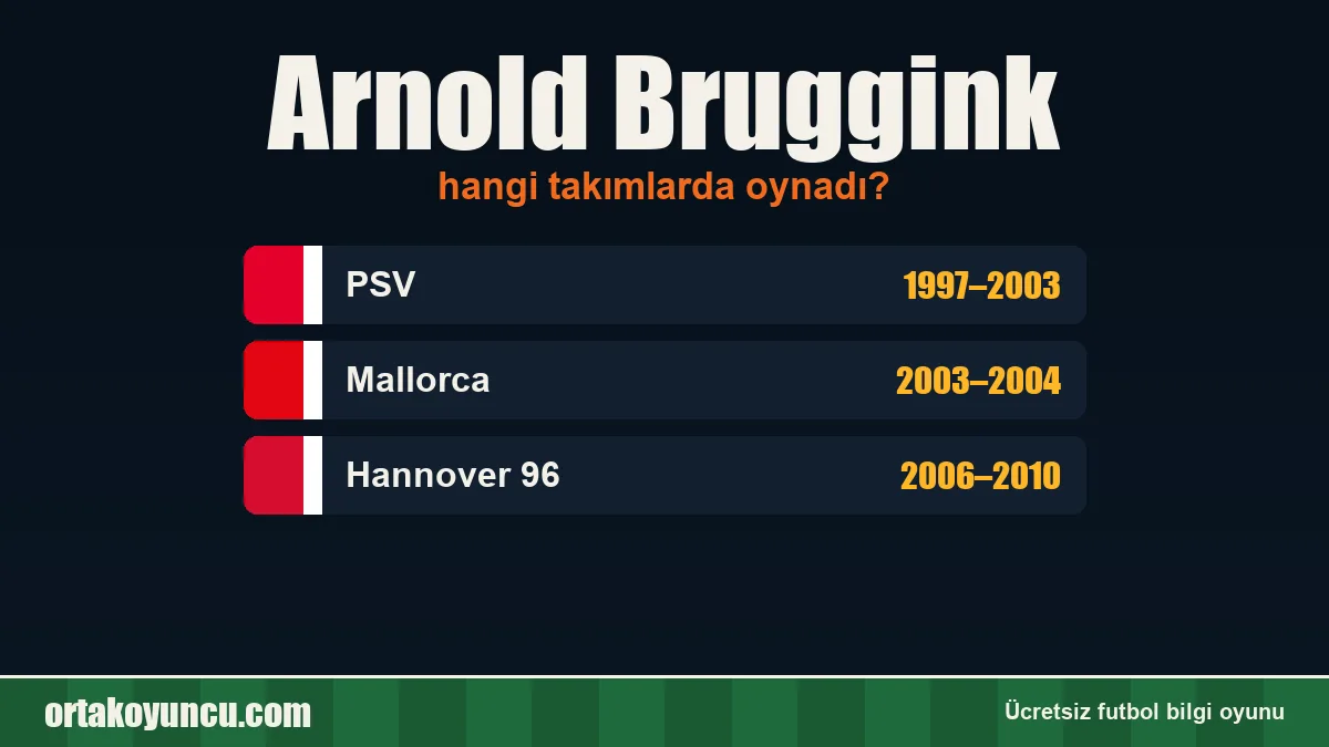 Arnold Bruggink hangi takımlarda oynadı?