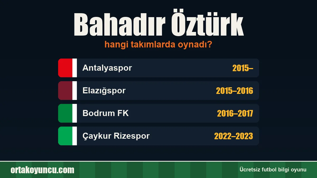 Bahadır Öztürk hangi takımlarda oynadı?