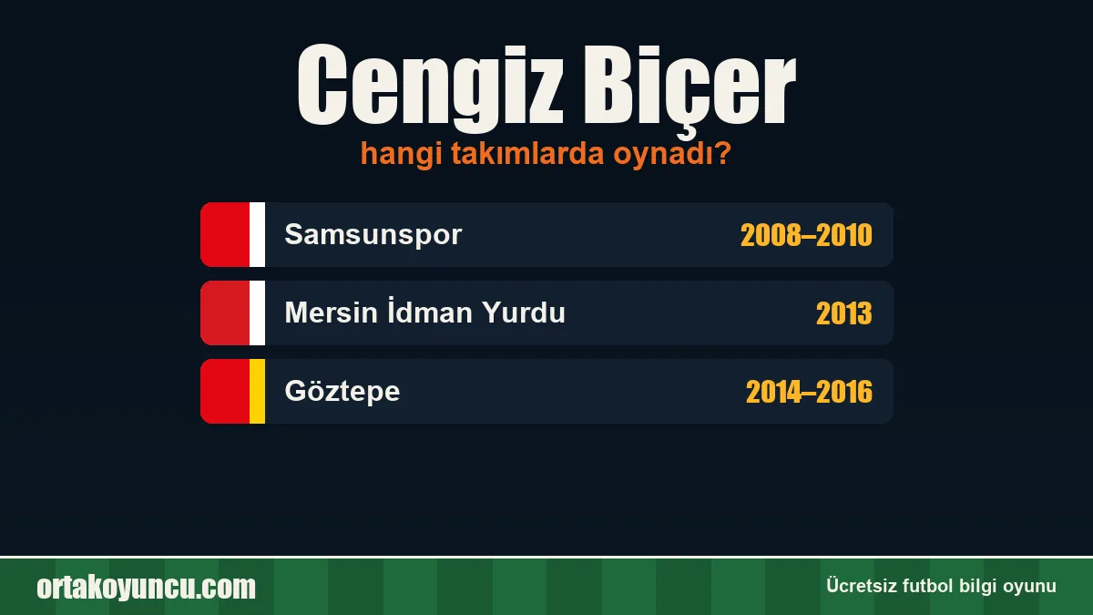 Cengiz Biçer hangi takımlarda oynadı?