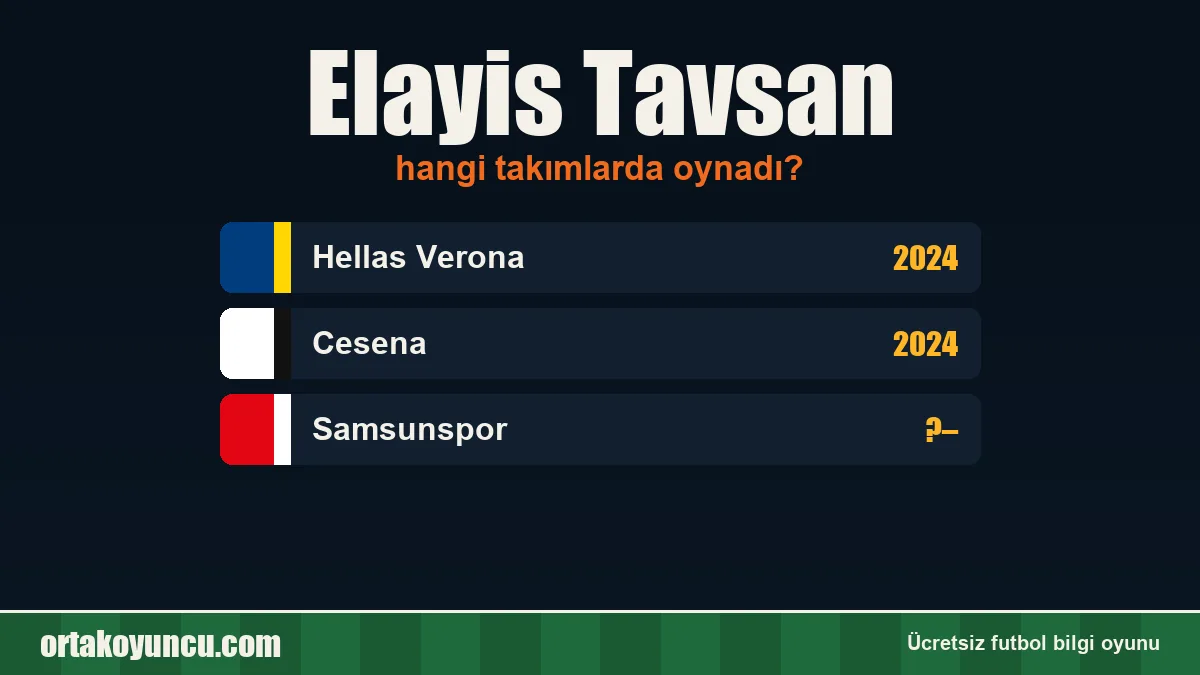 Elayis Tavsan hangi takımlarda oynadı?