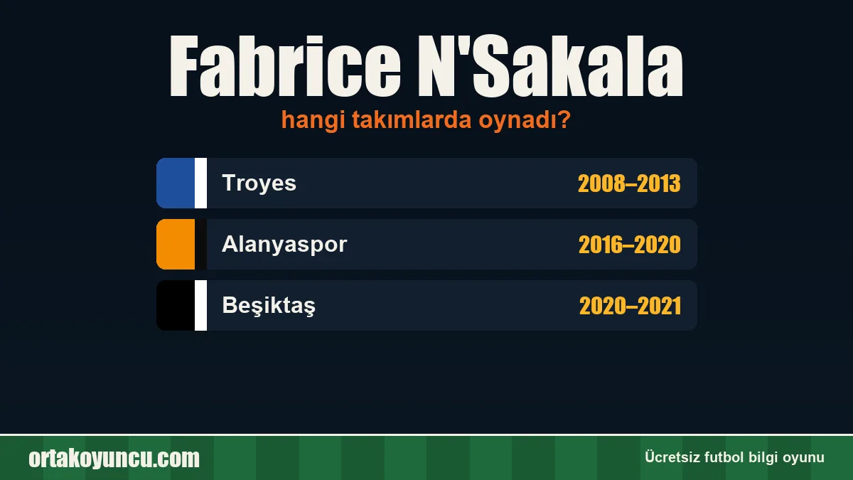 Fabrice N'Sakala hangi takımlarda oynadı?