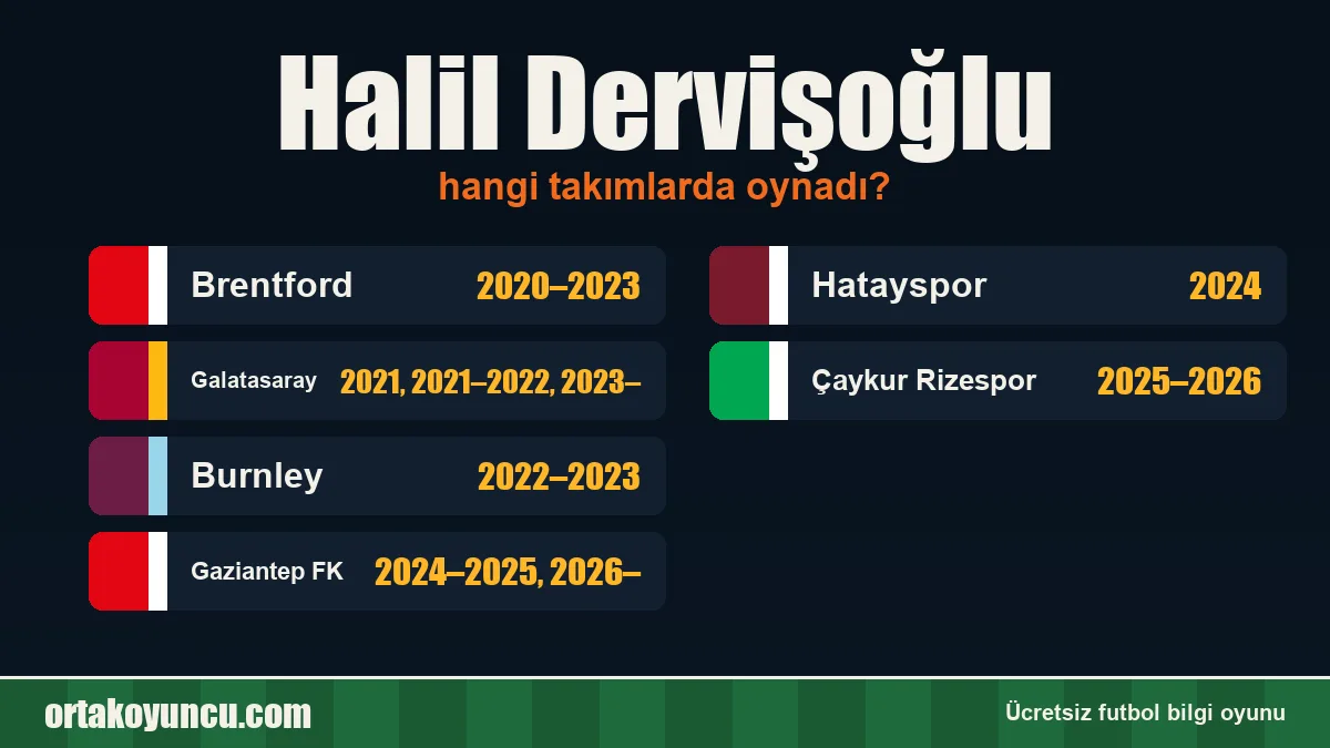 Halil Dervişoğlu hangi takımlarda oynadı?