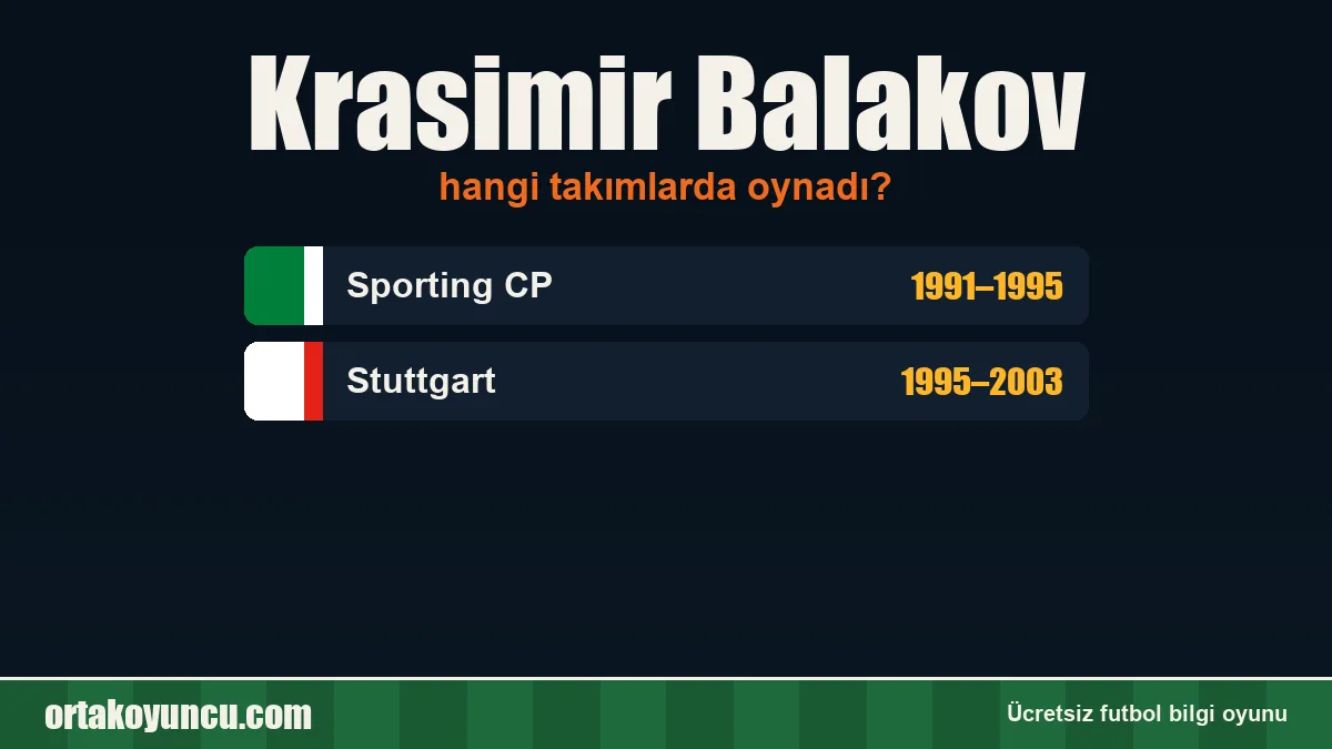 Krasimir Balakov hangi takımlarda oynadı?