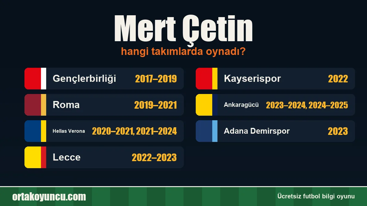 Mert Çetin hangi takımlarda oynadı?